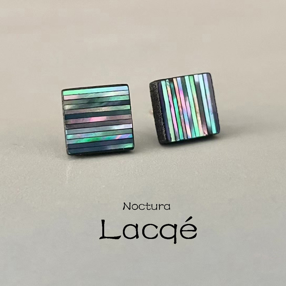 Handcrafted Mother-of-Pearl Lacquer Earrings - Modern Oriental Elegance
