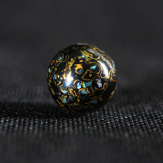 Luminor Orb: Handcrafted Lacquer Bead with Shell Inlay